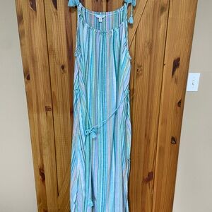 Time and Tru Striped Maxi Dress with pockets Linen blend size 3X (22)